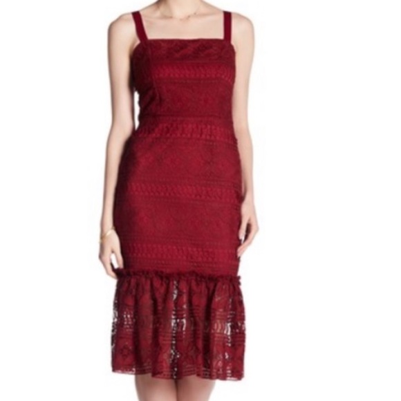 Alexia Admor Dresses Wine Colored Midi Lace Dress Poshmark